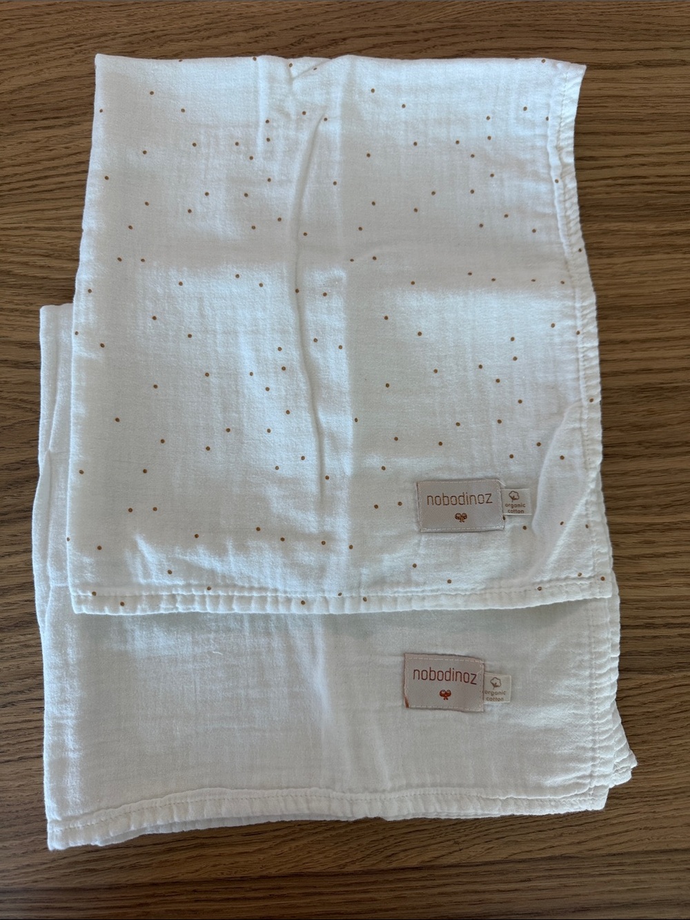 Liewood - Muslin Baby Blanket with Gold Dot Print x2